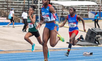 BVI's Adaejah Hodge winning her race at the 2022 Carifta Games in Kingston, Jamaica
