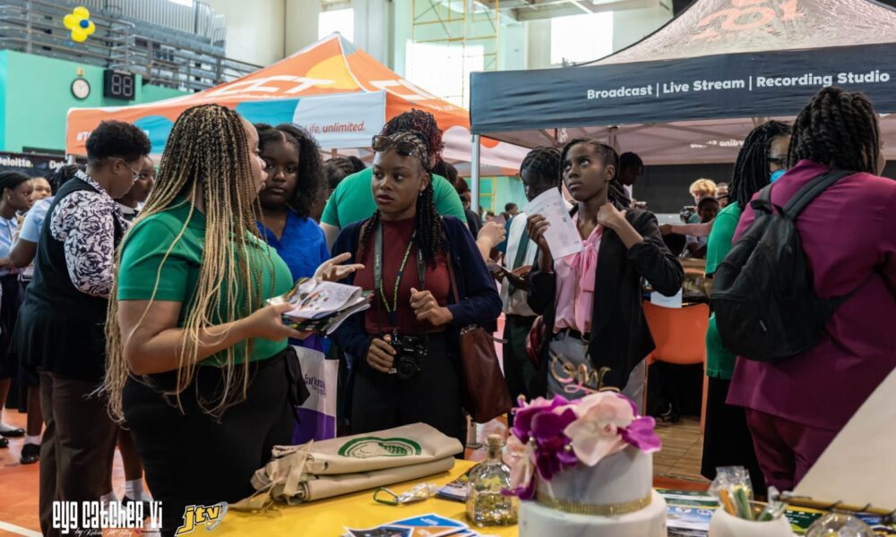 ESHS Career Expo participants listen intently to a representative of an organisation