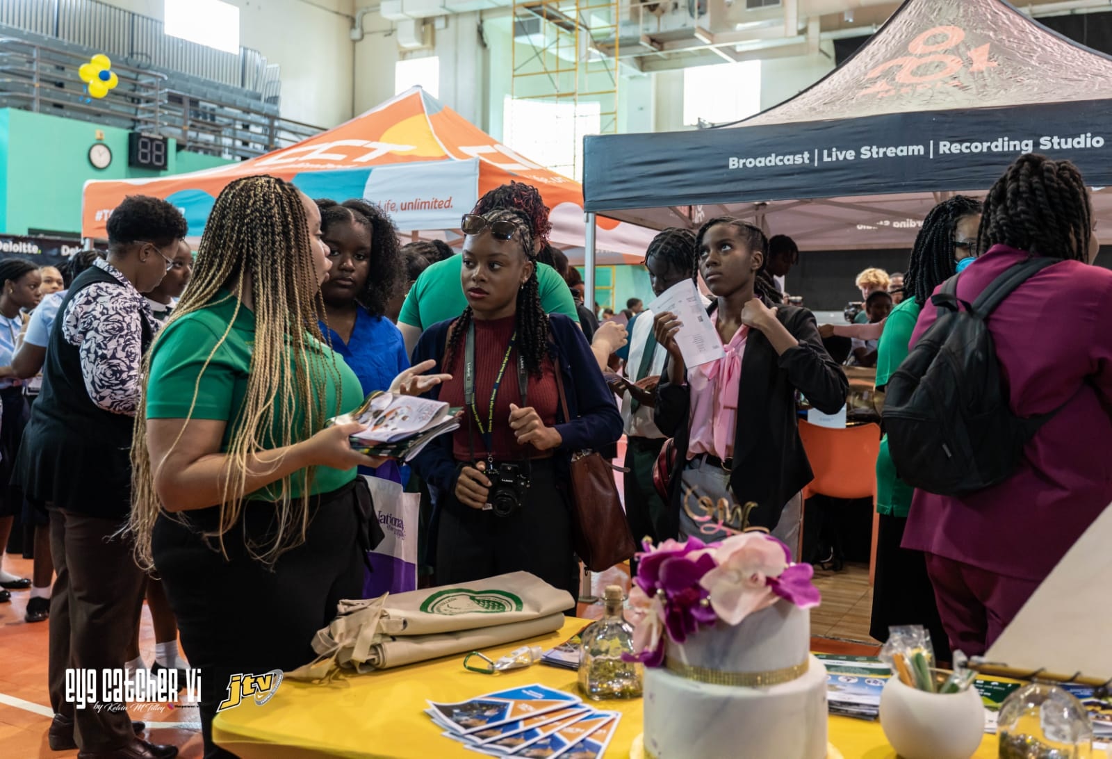 ESHS Career Expo participants listen intently to a representative of an organisation