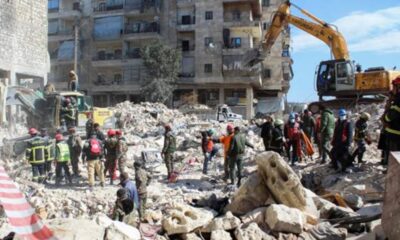 Volunteers conduct searches in the aftermath of the Turkey-Syria earthquake