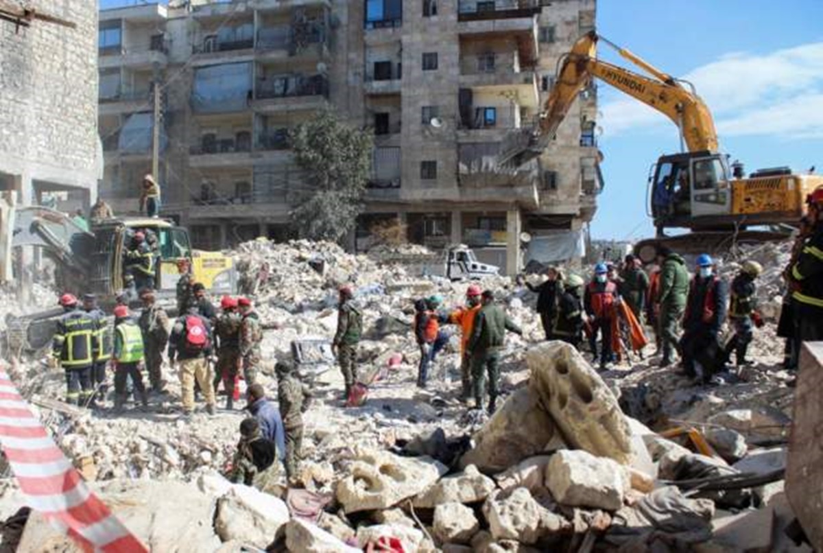 Volunteers conduct searches in the aftermath of the Turkey-Syria earthquake