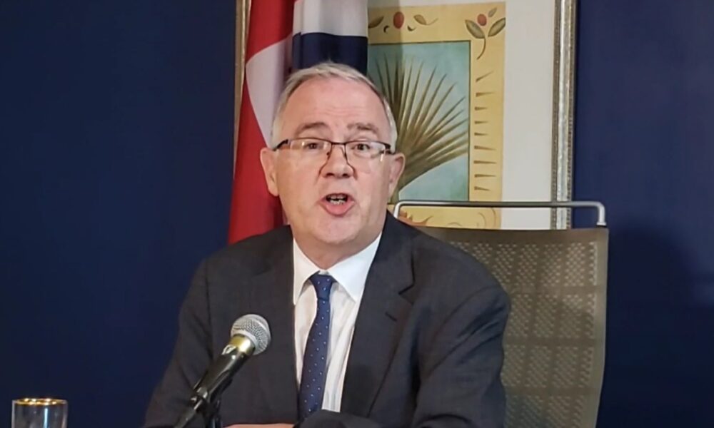 BVI Governor John Rankin delivering remarks at press conference