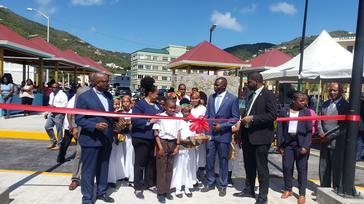 Ribbon-cutting ceremony for the Road Town Market Square