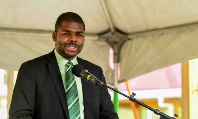 Premier Natalio Wheatley speaks at Market Square opening ceremony in Road Town, Tortola