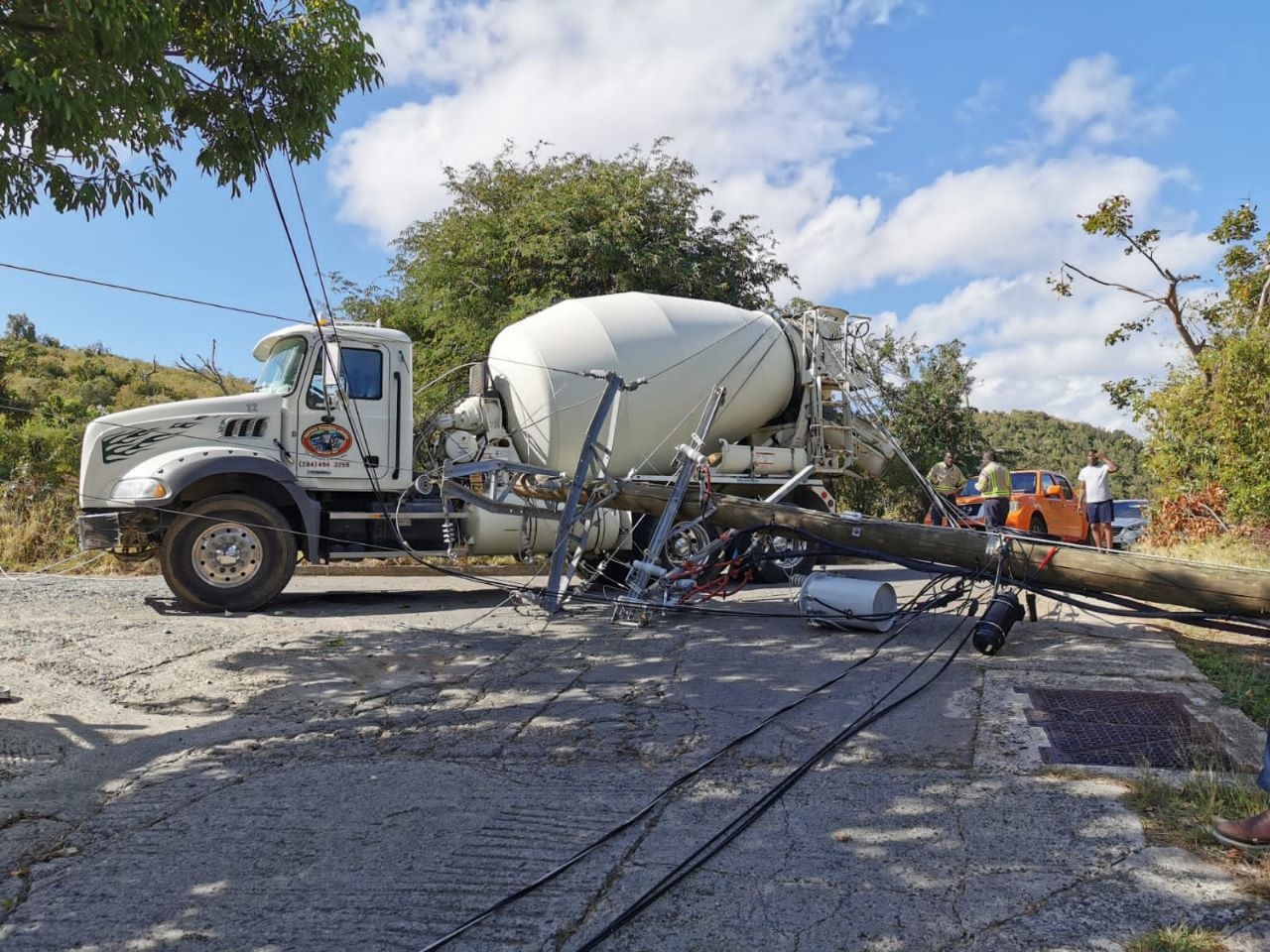 The accident scene at Little Bay Road, Tortola