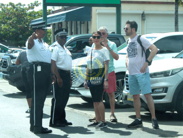 RVIPF Senior Management Conducts Foot Patrols in Road Town