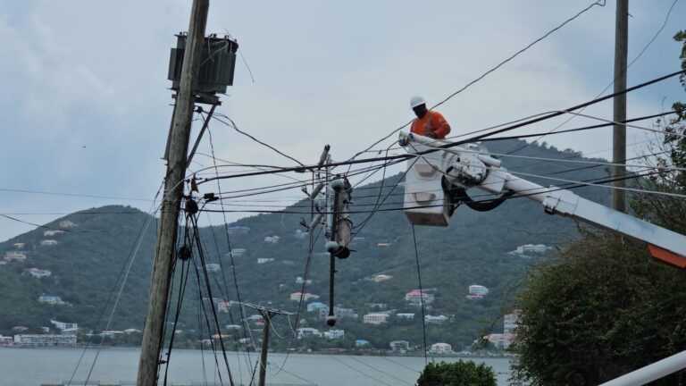 Explosion Severed Utility Pole, Closes Lower Fort Hill Road in Tortola